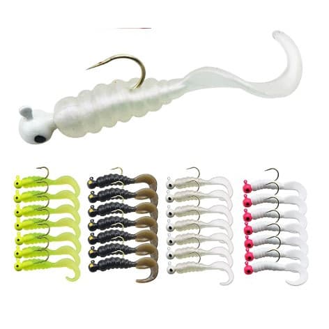 ISCA ARTIFICIAL PARA PESCA - SOFT GRUB COM ANZOL JIG HEAD 2,7G - 1 UNIDADE
