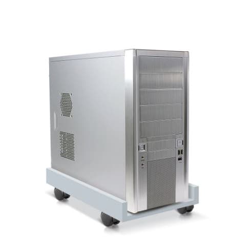 Suporte De Gabinete Para Cpu Computador Branco Com Rodas