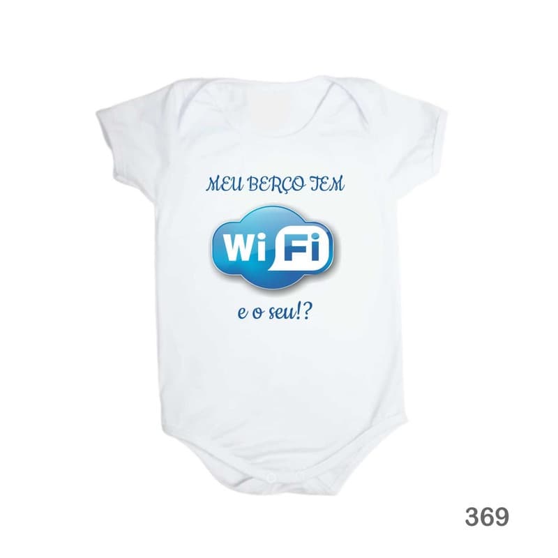 Body de Bebê Personalizado Meu Berço tem Wifi