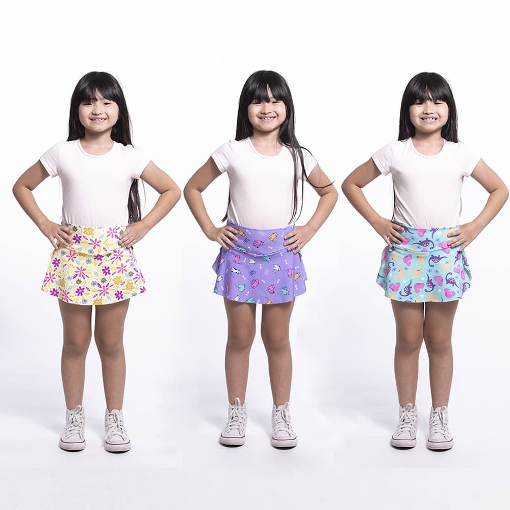 Shorts Saia Infantil Personagens Kit 3 Pcs Oferta Revenda