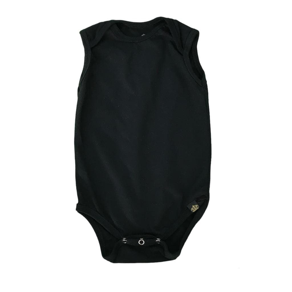 Body Regata Básico Bebê 100% Algodão Preto Unissex Menino E Menina