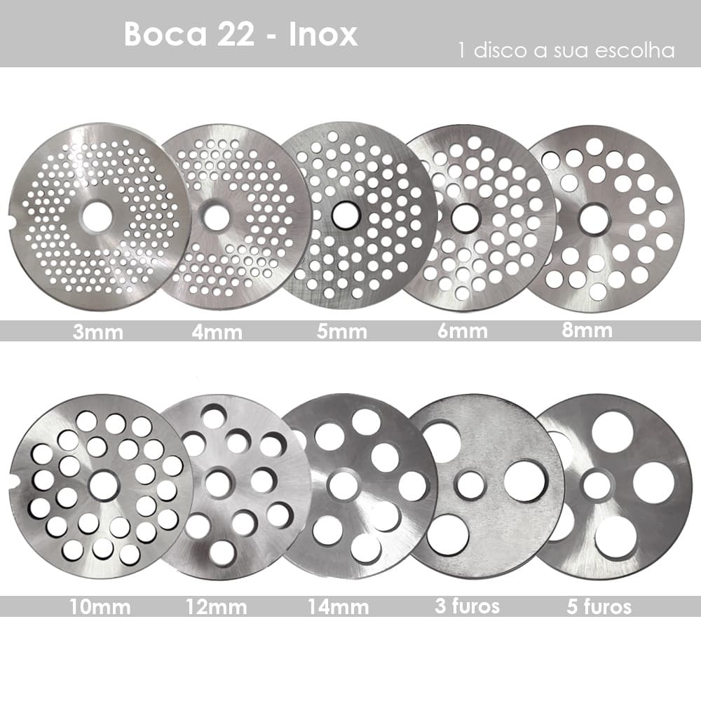 Disco Para Moedor De Carne Boca 22 - Inox