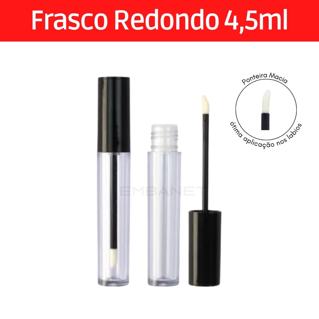 Batom Liquido Embalagem Vazia Para Maquiagem 4,5ml Luxo Uso Profissional Salão de Beleza 2und