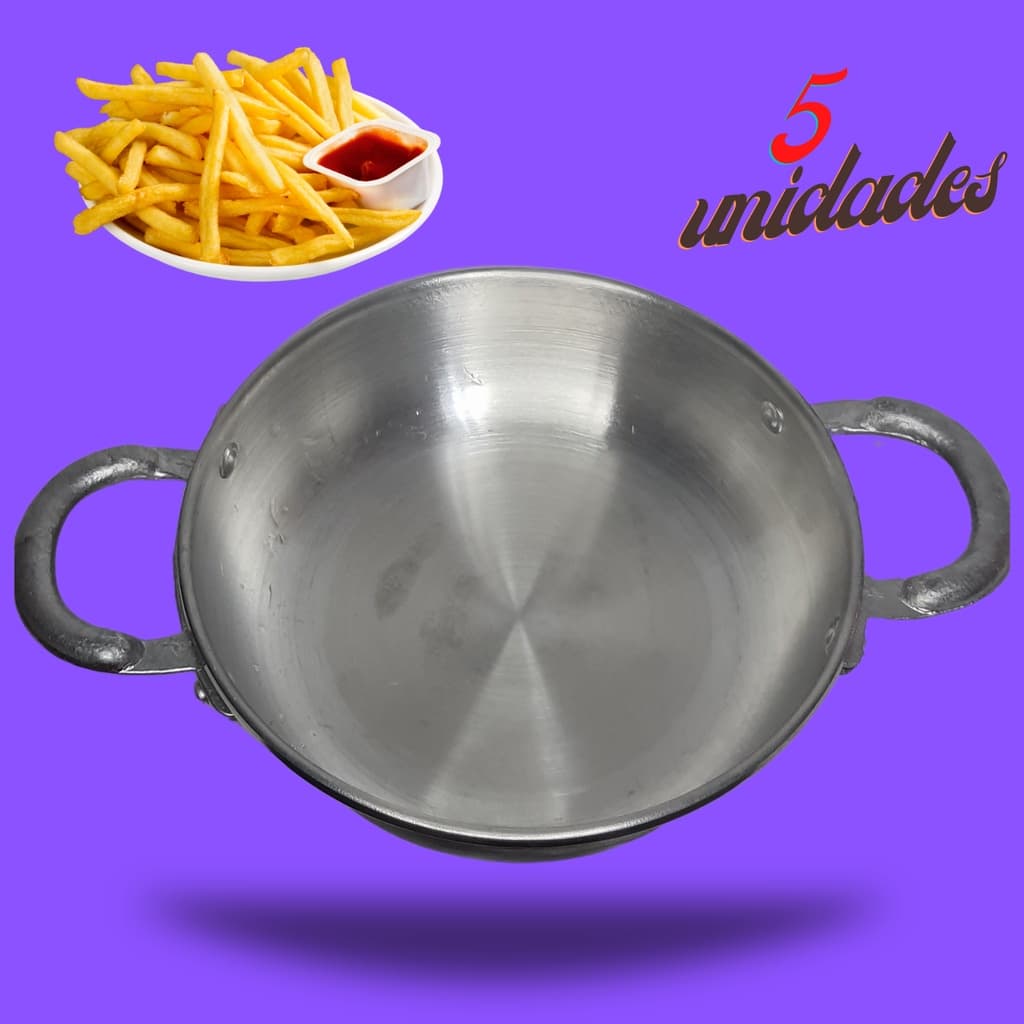 Conjunto de 5 tigelas para servir batata frita restaurante, burgueria em alumínio