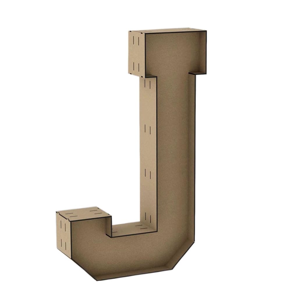 Letra Caixa Grande J Mdf 100Cm De Altura Decoração Festa