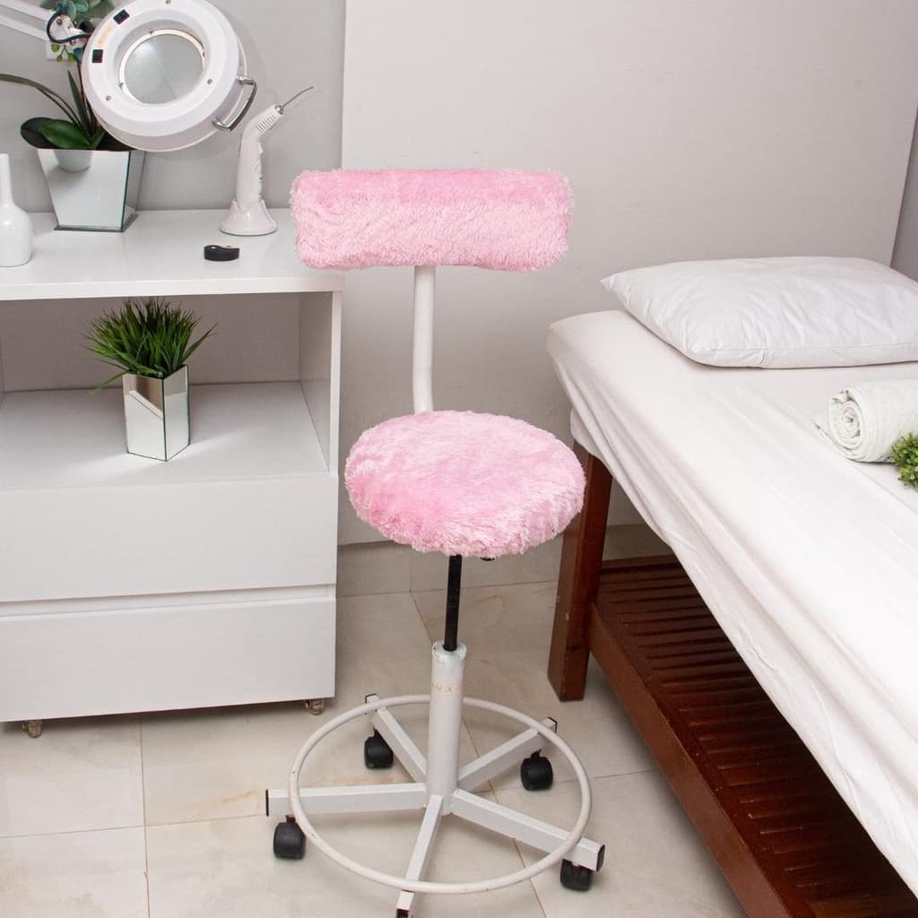 Capa para Cadeira Mocho Estetica R Pelo Curto Rosa