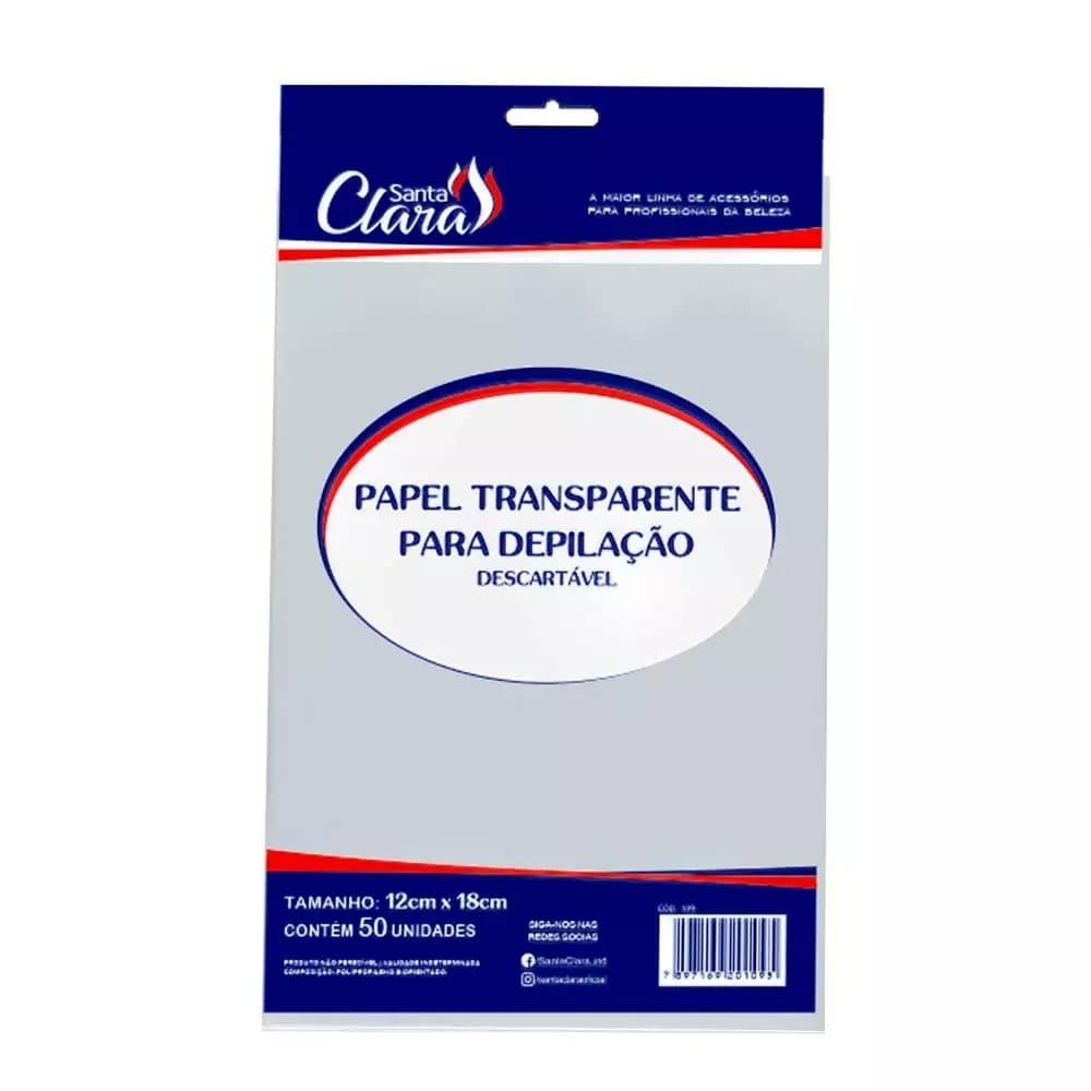 Papel Transparente para Depilação Santa Clara c/ 50 unidades