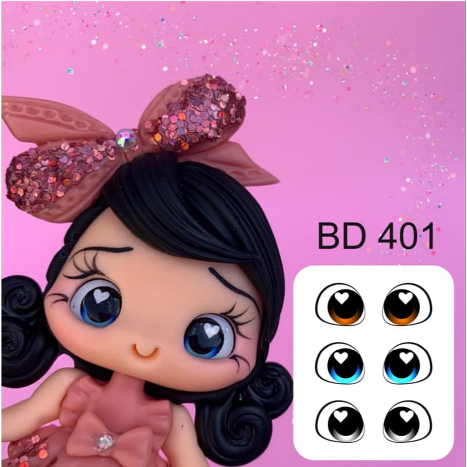 BD401 - ADESIVOS DE OLHOS RESINADOS - OLHO BISCUIT