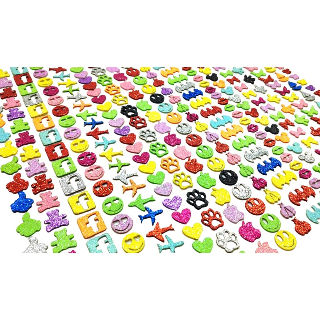 300 MINI Adesivos Pet Piercings Eva Glitter Petshop Cãe Gato