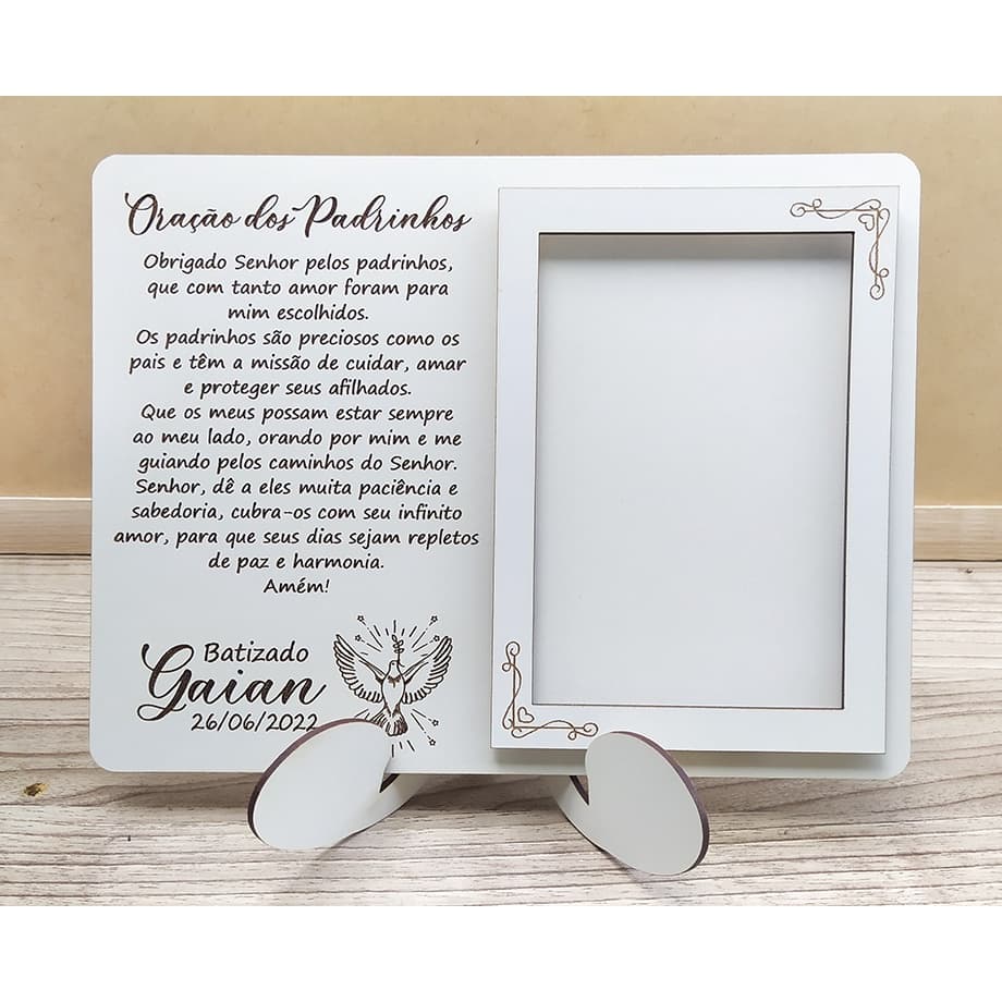 Porta retrato para Batizado personalizado em MDF
