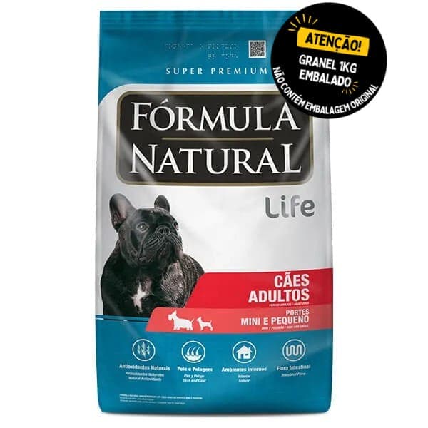 Ração Fórmula Natural Life Super Premium Cães Adultos Raças Pequenas Frango e Arroz 1kg- Embalado a Granel