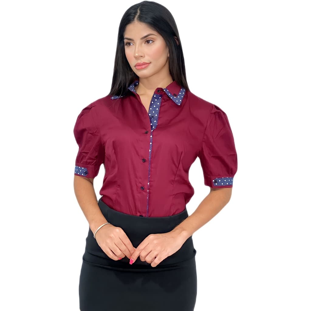 Camisa Social Feminina Manga Curta Kit C/3 Casual Sku:cmc20