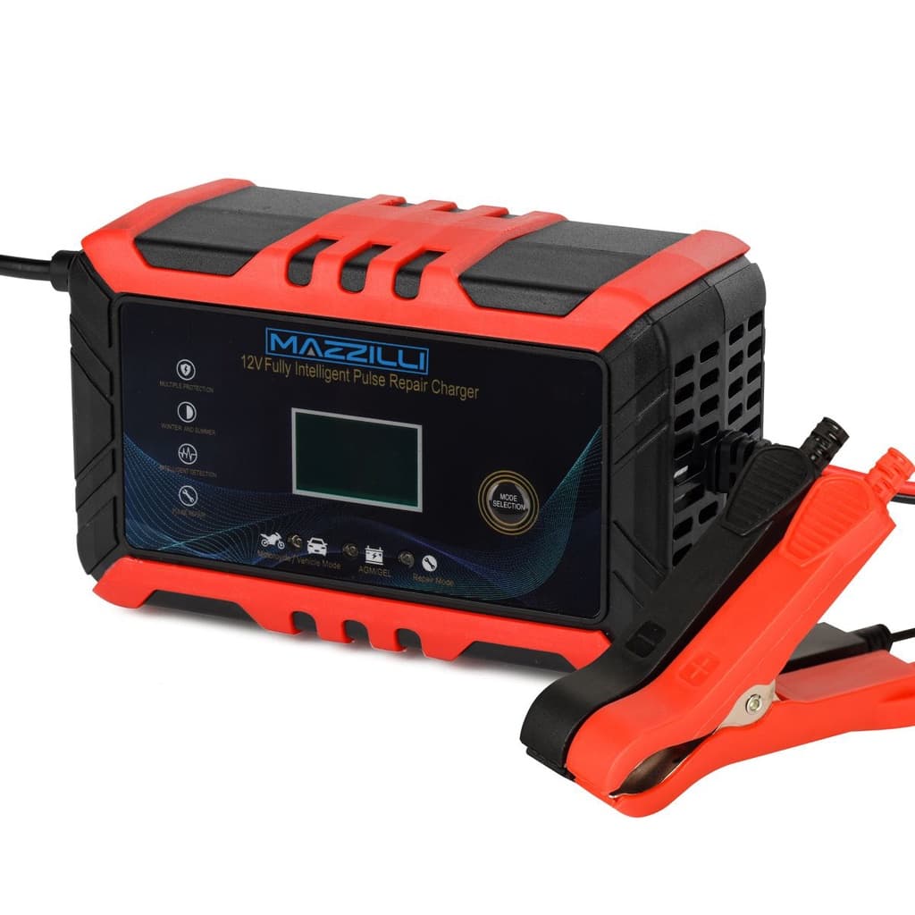 Carregador de Bateria Inteligente Bivolt 12V para Carro e Moto Mazzili 15AH-100AH