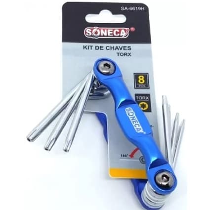 Jogo Chave Torque (Torx) 08pcs canivete  soneca t-6 - t25 - Soneca