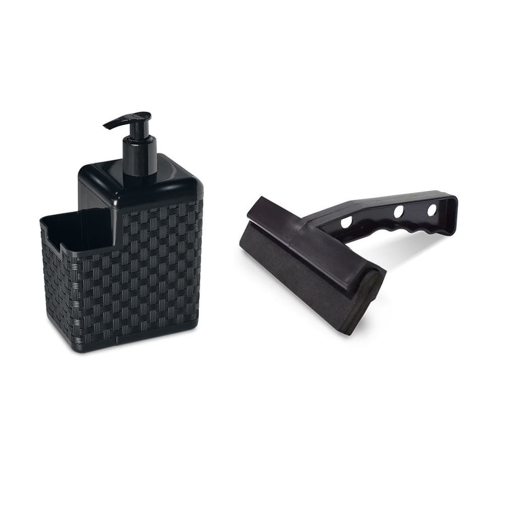 Porta Detergente Com Suporte Para Bucha Esponja e Rodo de Pia