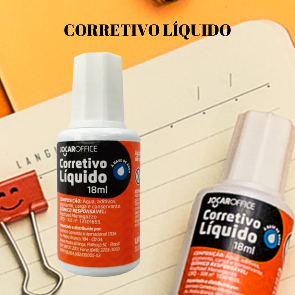 Corretivo Líquido 18ml Jocar Office 1 Unidade REF:1122