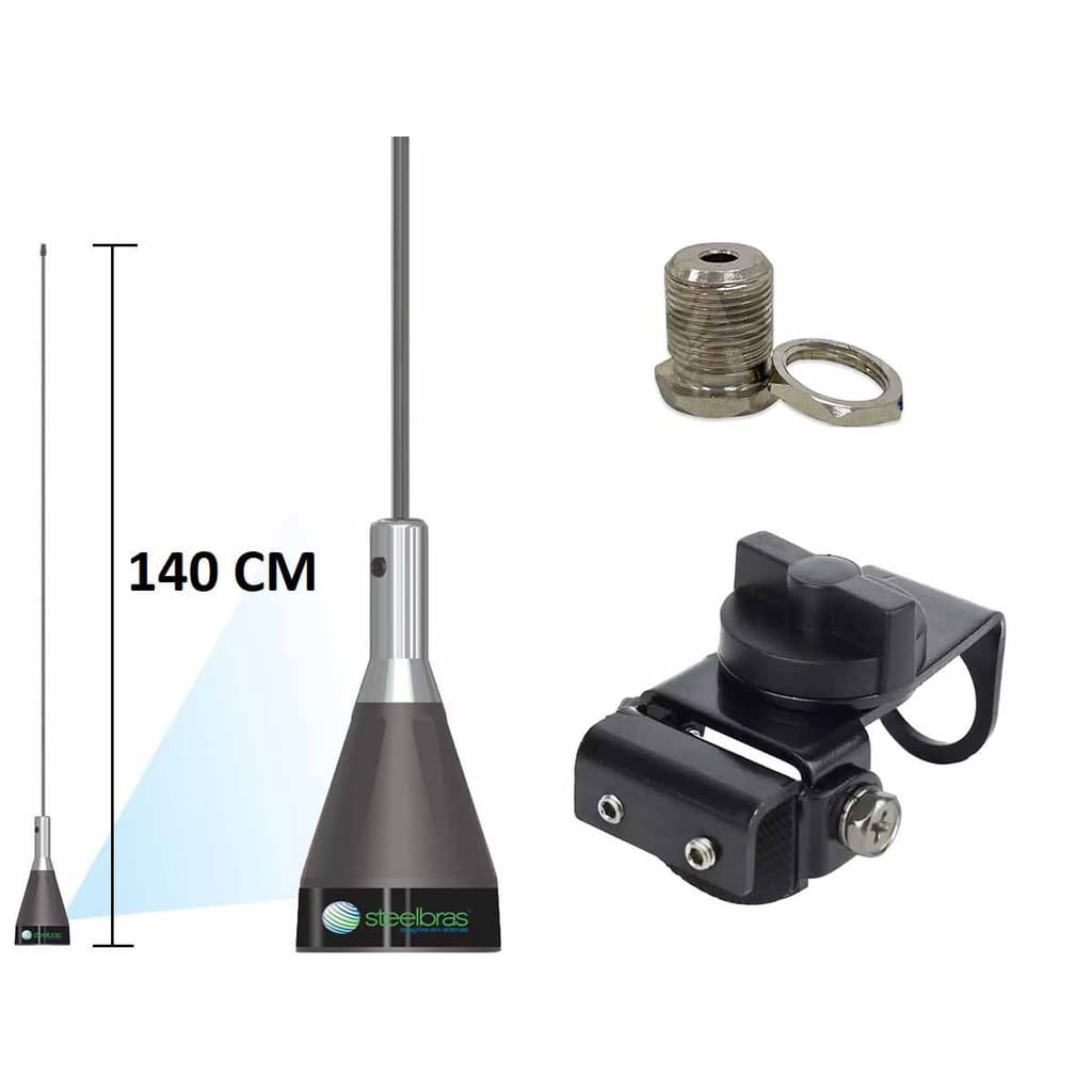 Antena Px Carro Uno Palio Celta 1430mm Suporte Porta Malas