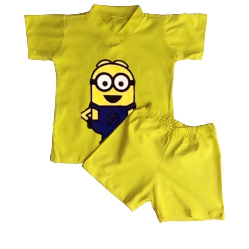Pijama infantil verão ou uso casual - manga curta e short - minions