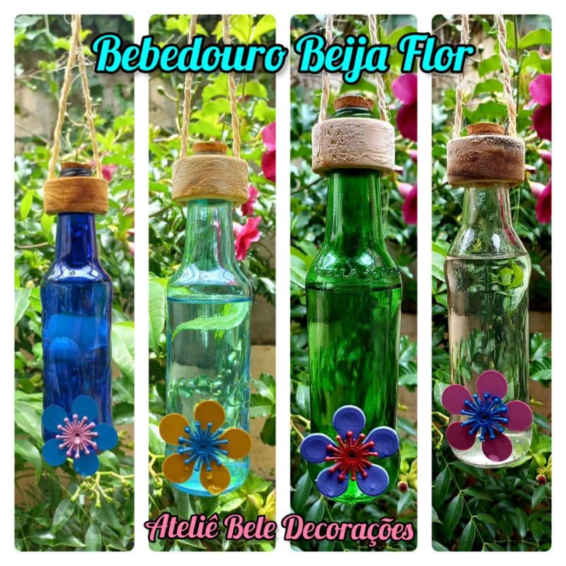 Kit com 4 Bebedouro beija flor Bebedouro pássaro livre Bebedouro para Beija Flor Bebedouro garrafa