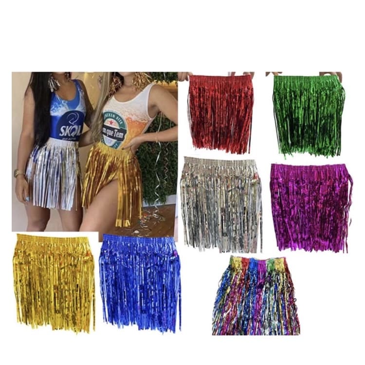 Saia Fitilho Carnaval Festa Fantasia Sortido Cores
