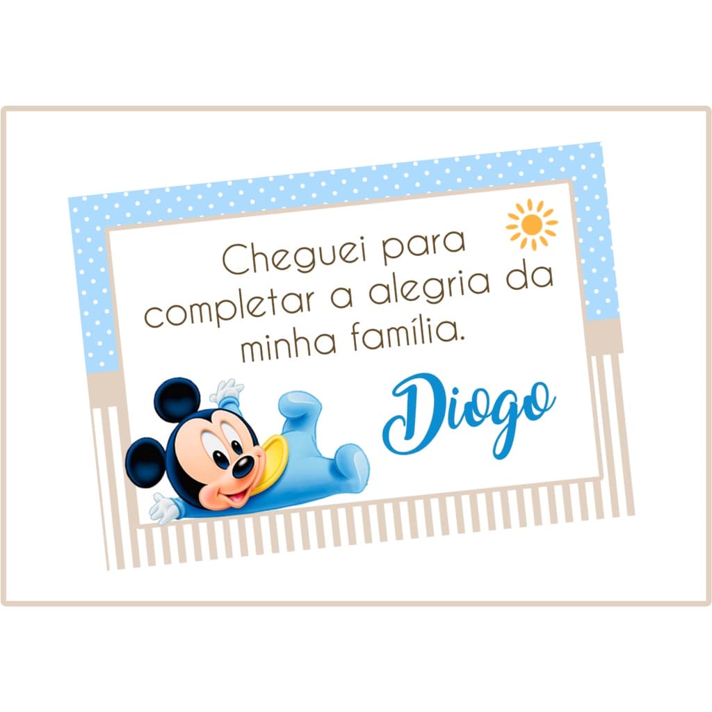 Tag para lembrancinhas Mickey Baby
