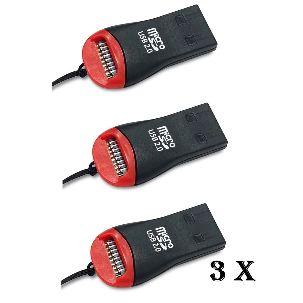 3x Mini Leitor De Cartão Micro Sd / M2 Adaptador Usb