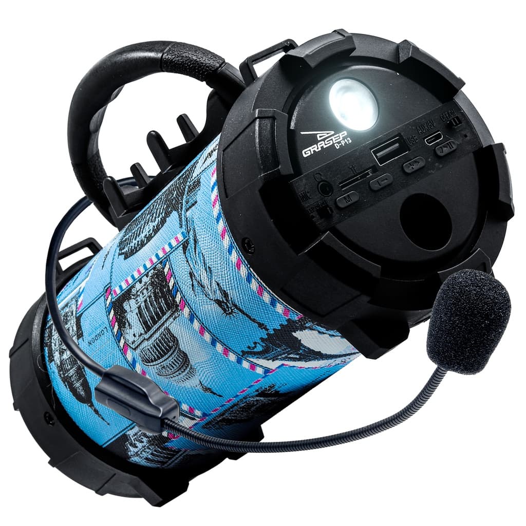 Caixa De Som Estilo Canhão Amplificada Com Microfone Design Moderno Estilo Canhão Subwoofer Potente Nítido Resistente