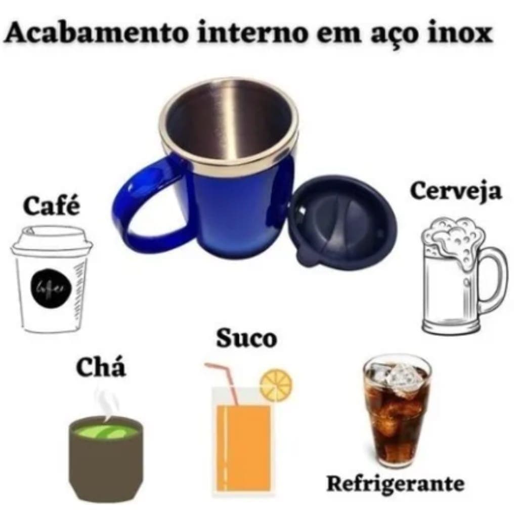 Caneca acrílica 400 ml com tampa copo  termico