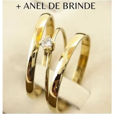 alianças par de Casamento tungstênio 2mm B.D Moeda Antiga + Solitário