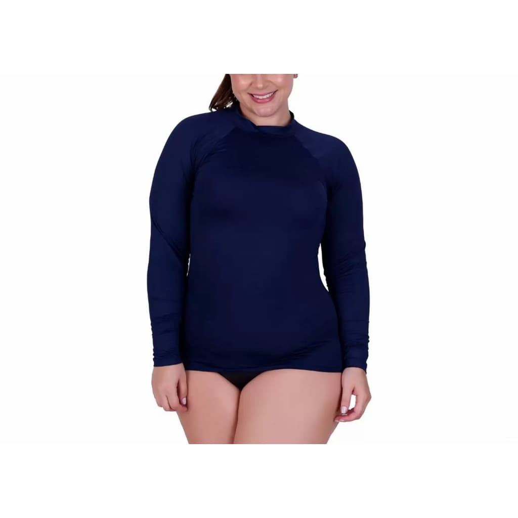 Camiseta feminina Plus Size Proteção Uv50+ Tecido Ice Gelado segunda pele praia pesca ciclismo esportes