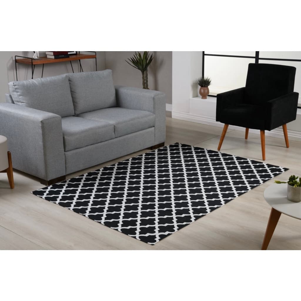Tapete Jacquard 2,00 m x 1,40 m Antiderrapante Geométrico