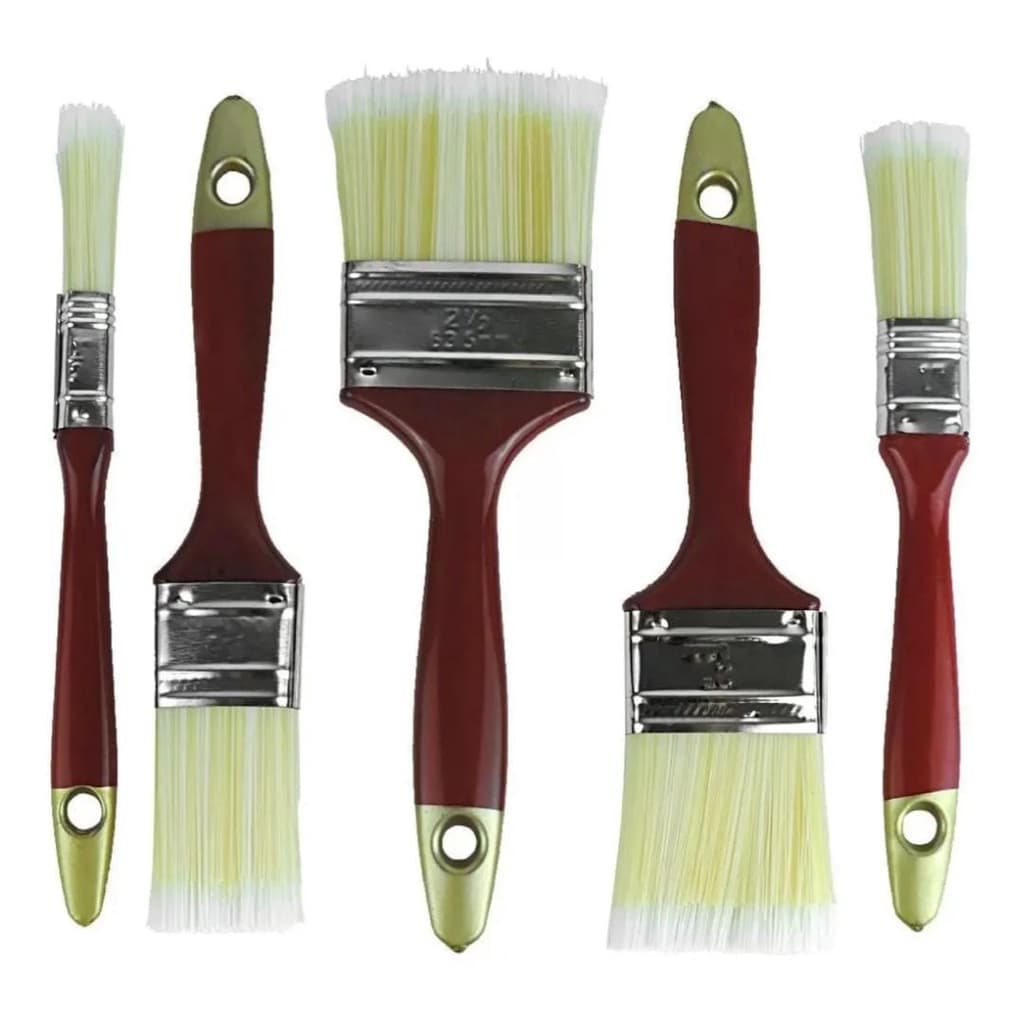 Kit Pincel Tinta Pintura Parede 5 Peças Artesanato