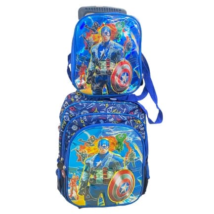 Kit Mochila de rodinhas CAPITÃO AMÉRICA + lancheira -  PROMOÇÃO