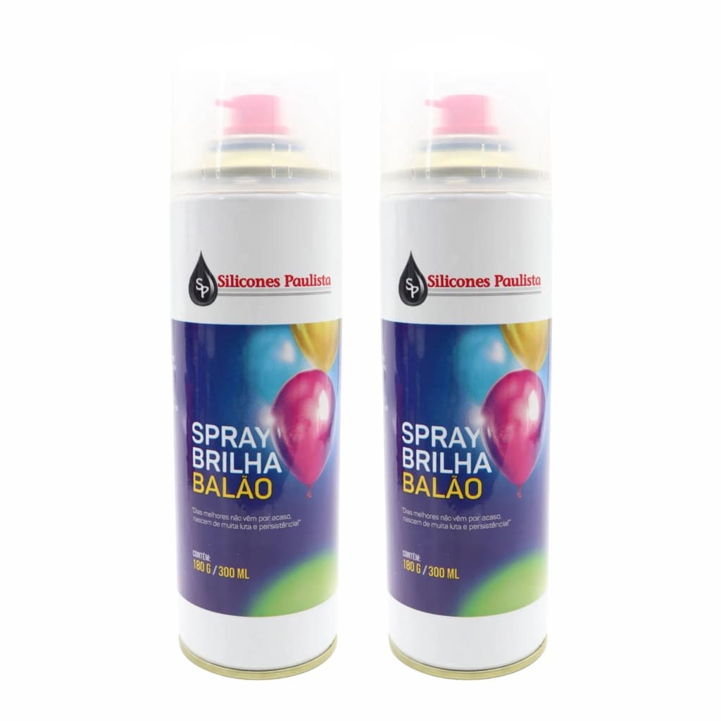2 UND Silicone Spray Brilha Balão Bexiga 300 ml Silicones Paulista