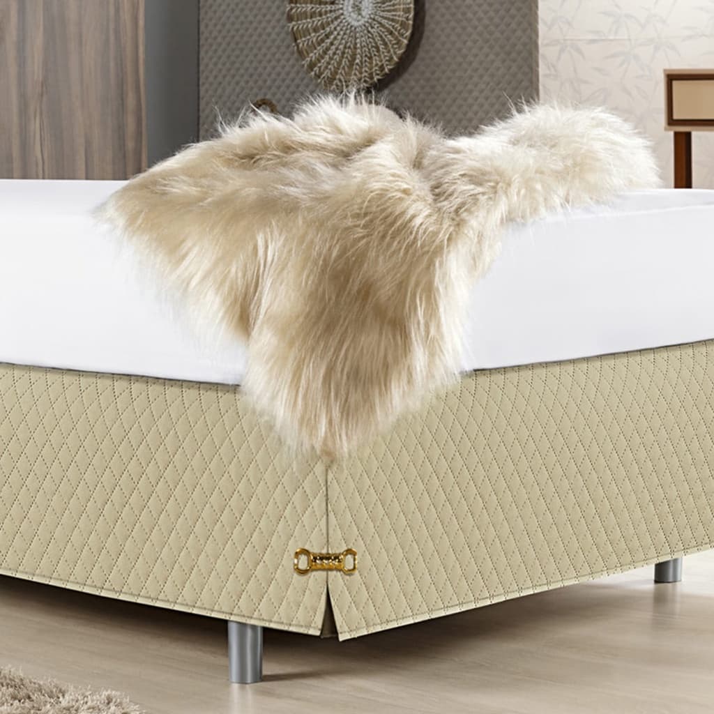 Saia P/cama Box Baú Casal Padrão Matelado C/pingente -