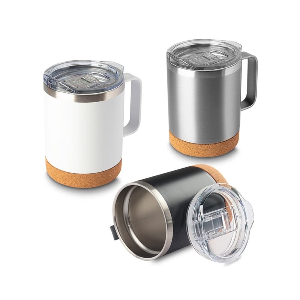 Caneca térmica em aço inox com parede dupla, capacidade de 350ml
