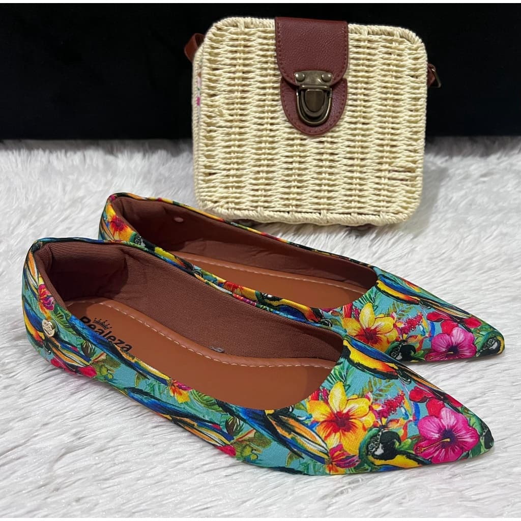 Sapatilha Feminina Basica Tropical Color Bico Fino Confort