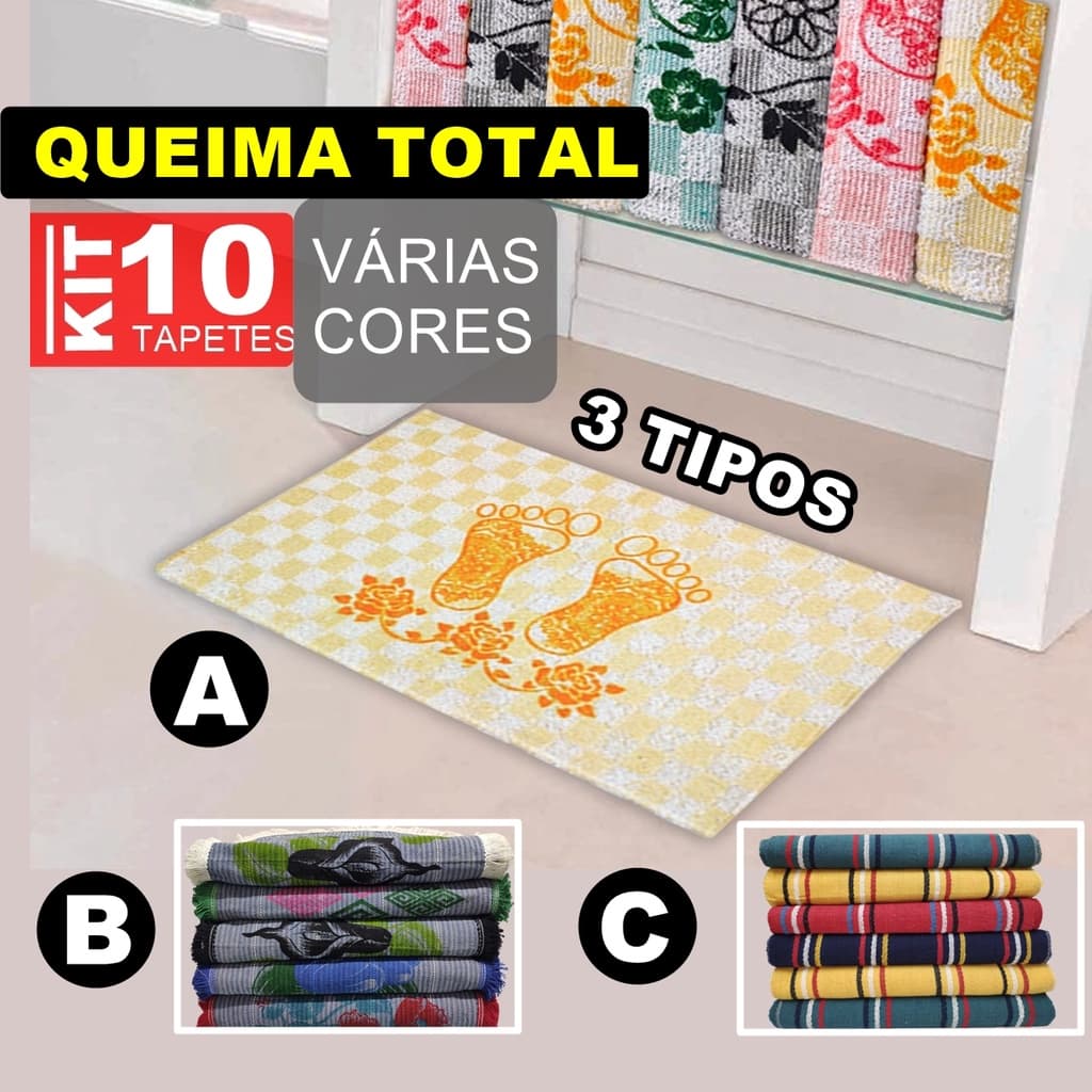 Kit 10 Tapete Para Banheiro Toalha de Piso Toalha de Chão 10 Unidades Pezinho Listrado Decorado Excelente Acabamento