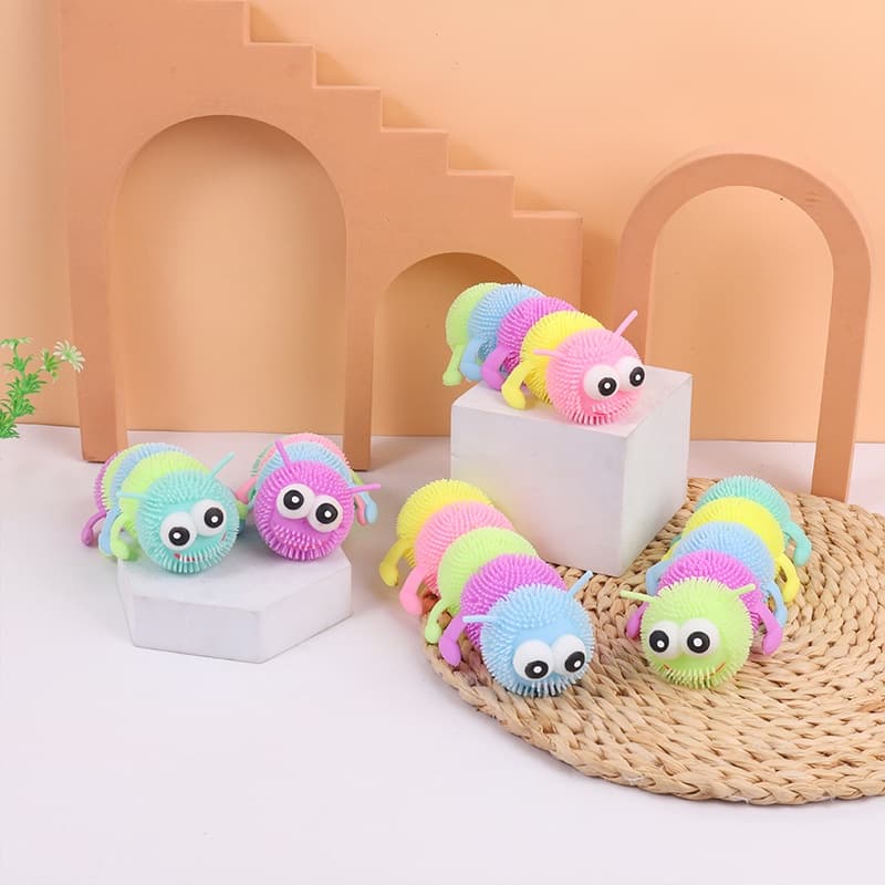 Brinquedo Lagarta de Aperta Maluca Infantil Com Led