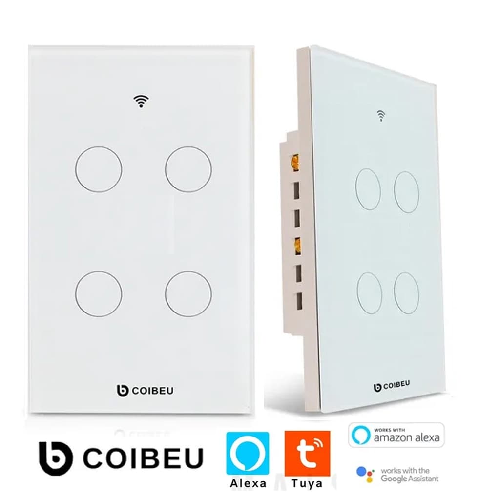 Interruptor Inteligente Tomada 4 Botão WiFi Smart Automação