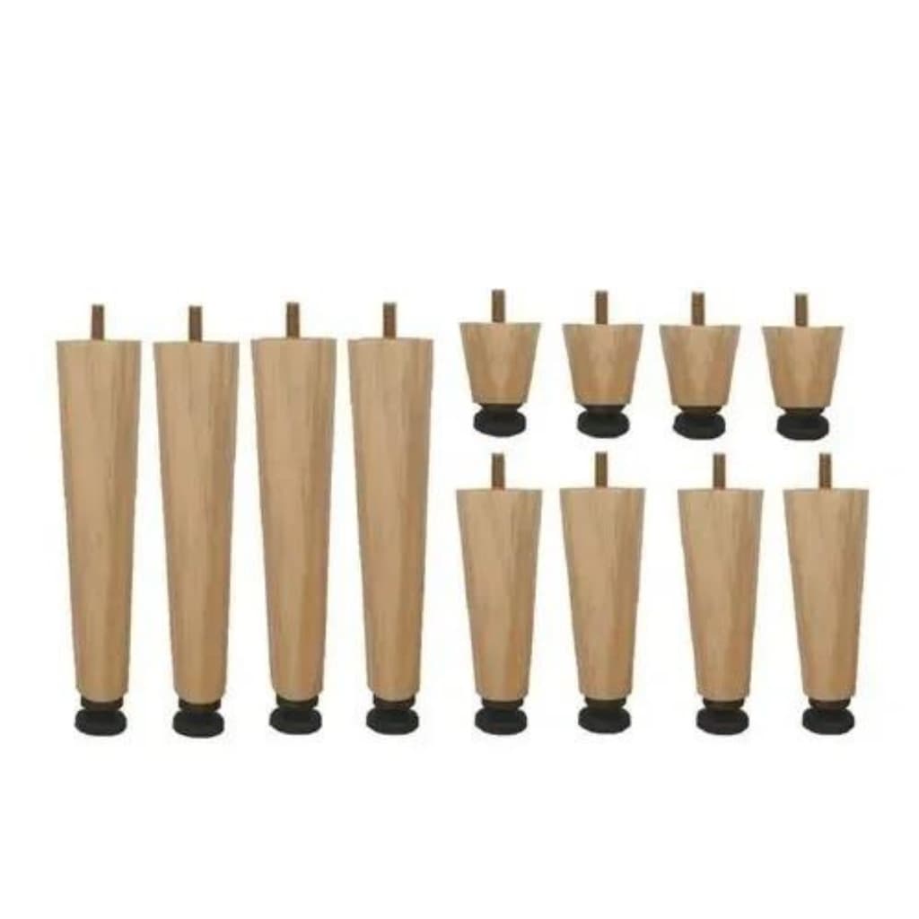 Kit Pé de cama Box King /Queen Anti Refluxo C/12 Articulado Natural