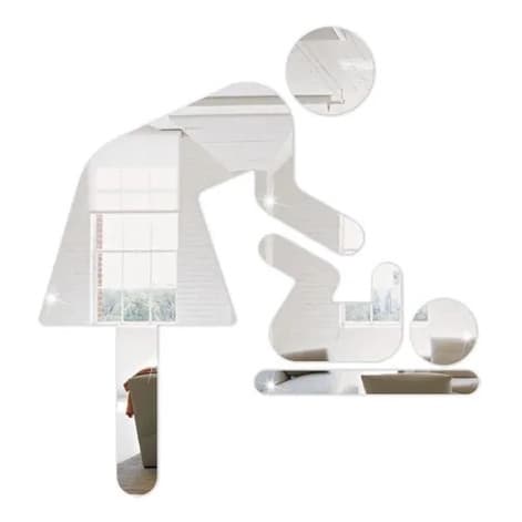 Espelho Decorativo Sinalização Fraldário Acrílico Prata