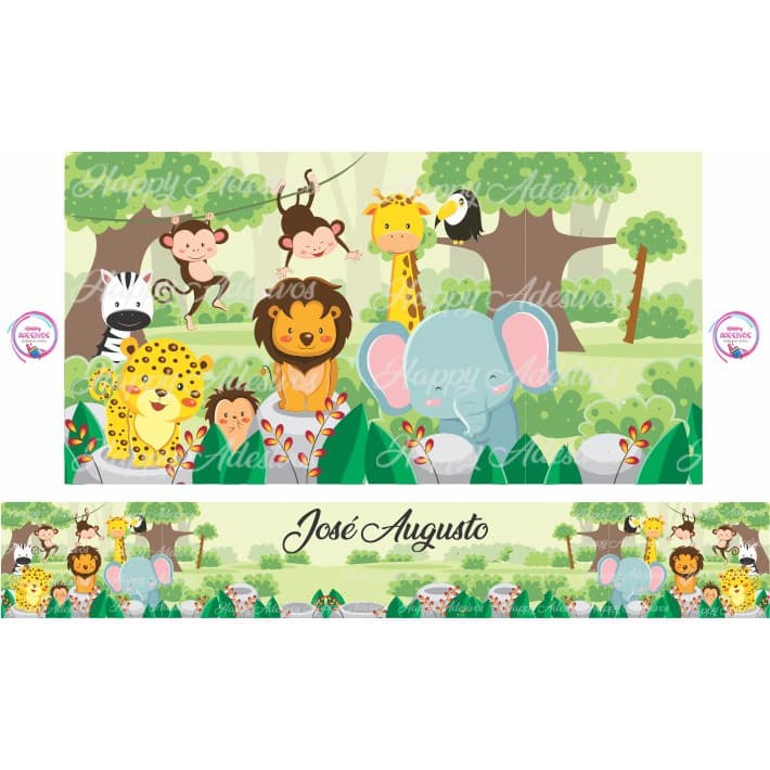 Faixa Decorativa Adesiva Papel Parede Infantil Tema Safari Zoologico Para Parede Quarto Decoração Menino Bebe Teen Animais Zoo 03