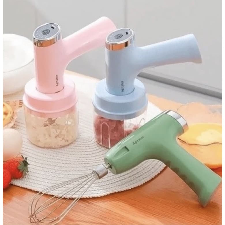 Triturador de Alimentos Mixer Elétrico 5 Velocidades Mini Processador Batedeira Recarregável USB