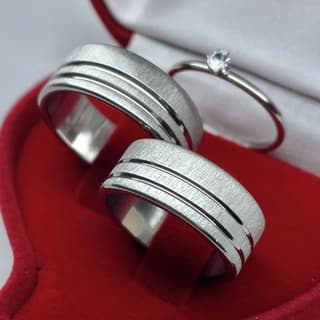 Par Aliança Namoro Compromisso Grossa 8mm Fosca