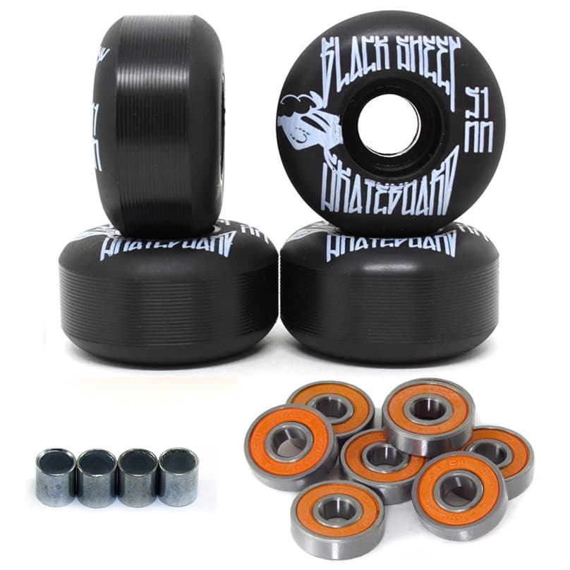 4 Roda Skate Street 51mm Black Sheep C Rolamento E Espaçador