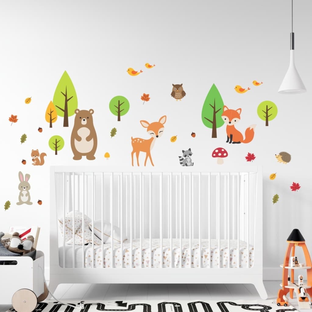 Adesivos de Parede Animais da Floresta Bosque quarto de bebê decoração
