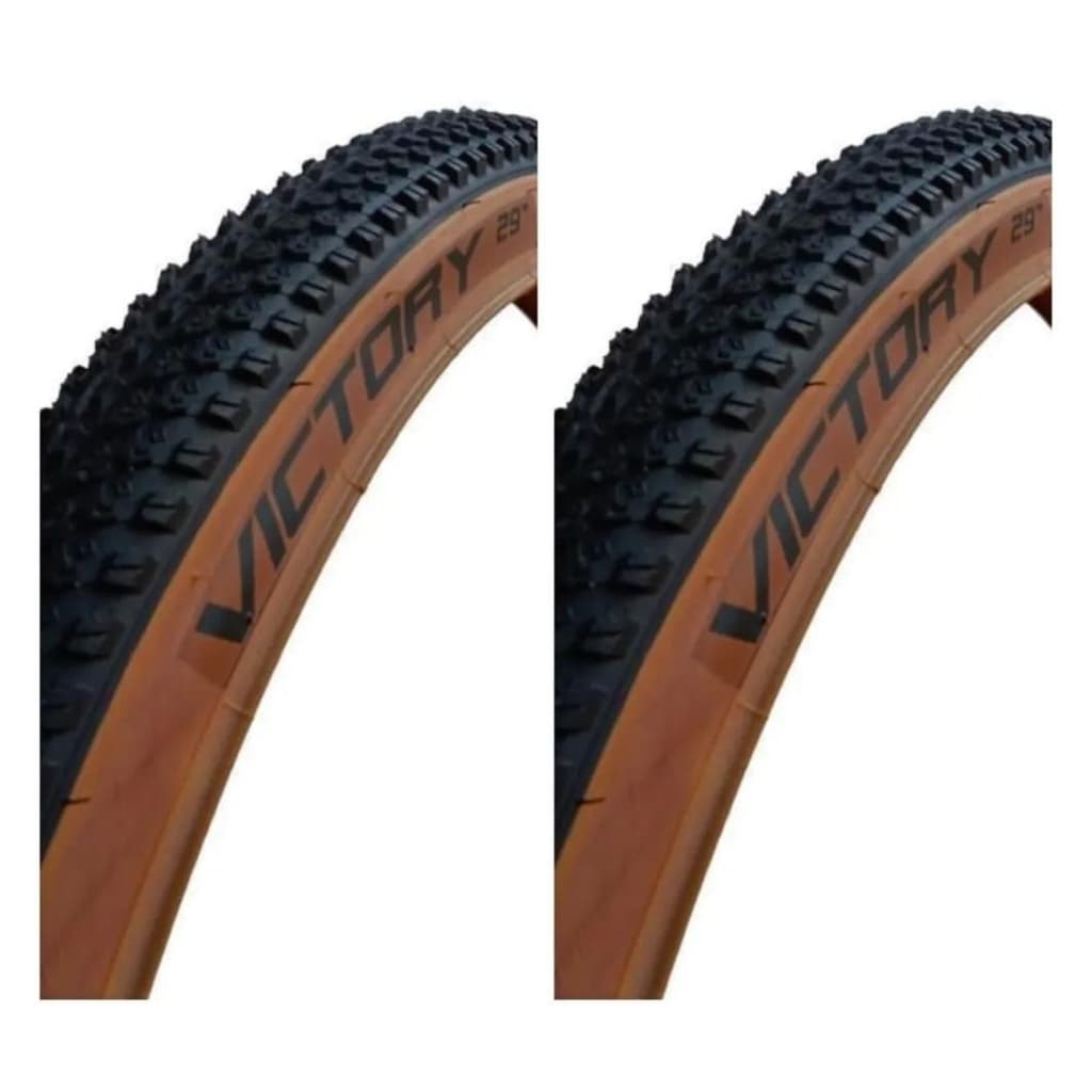 Par Pneus Bike Mtb Chaoyang Victory Skinwall Aro 29 X 2.10 Banda Marrom