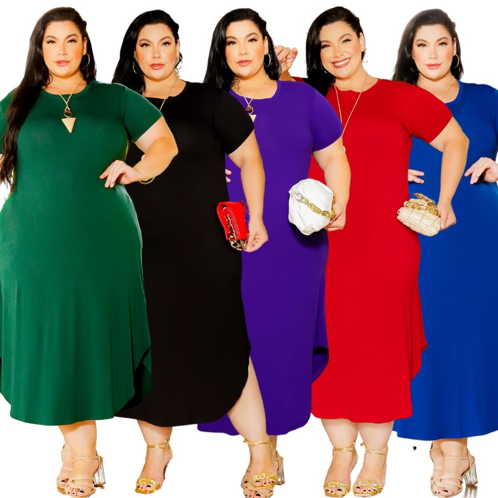 Vestido Evangélico Plus Size Midi Longo Comprido Casual Versátil Modelador Acinturado Tubinho