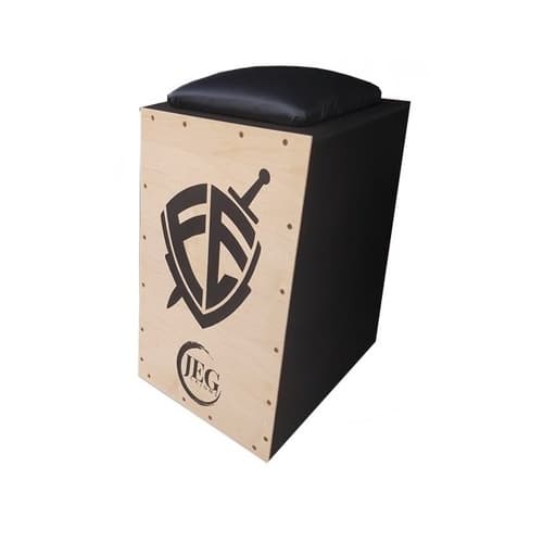 Cajon inclinado Eletroacústico JEG, Construído por Luthier com Assento acolchoado
